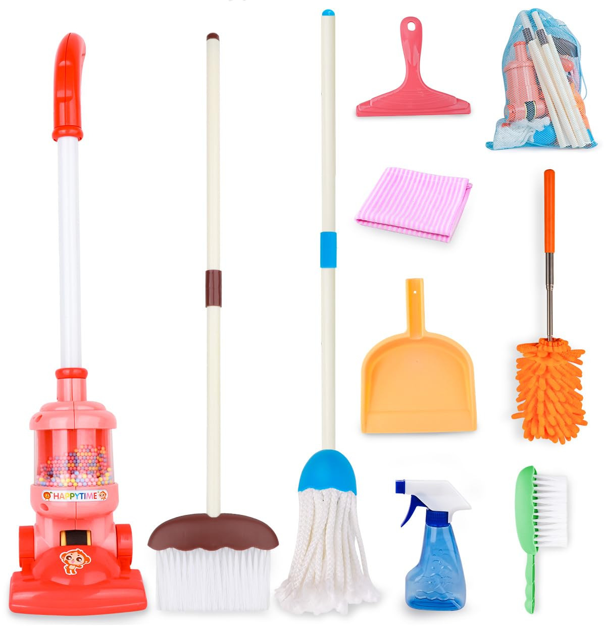 Meland Kids Cleaning Set - 8Pcs Toddler Broom and Toy Vacuum Cleaner, Pretend Play Children House... | Amazon (US)