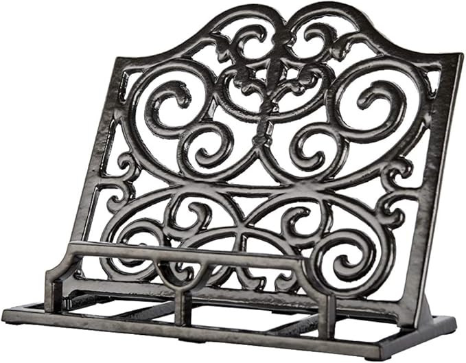Vintage Cookbook Stand Cast Iron, Decorative Metal Cookbook Recipe Holder for Cookbooks or iPad S... | Amazon (US)