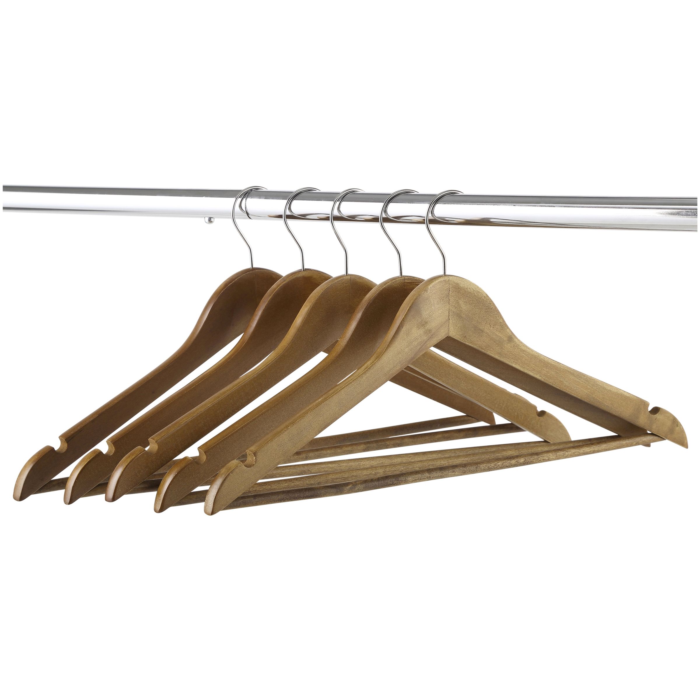 Better Homes & Gardens Walnut Finish Soild Wood Suit Hangers, 60 Count | Walmart (US)
