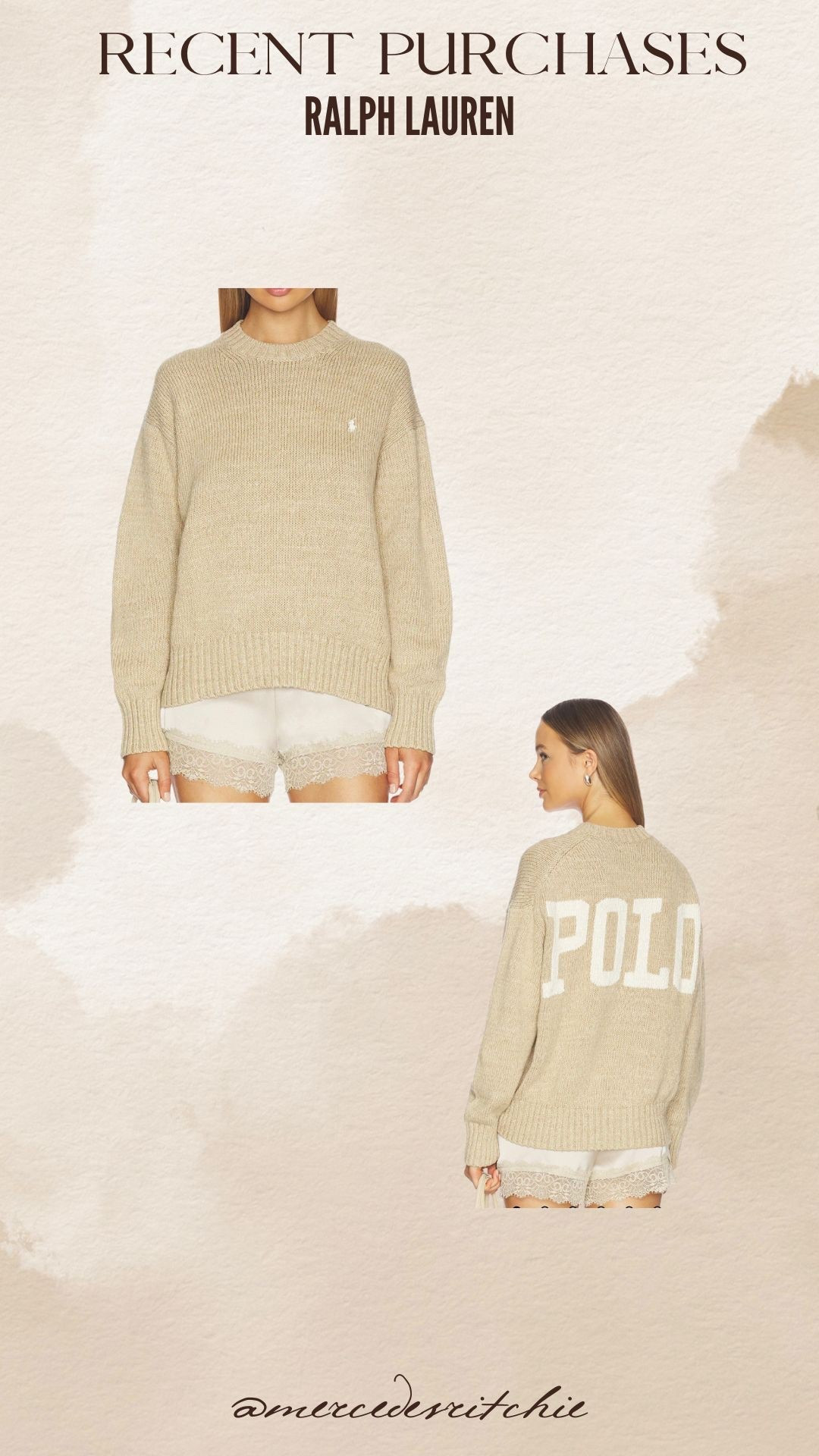 Ralph Lauren 
Polo sweater 
Neutral polo sweater
Valentine’s Day gift 

Size large 

#LTKootd #LTKMidsize #LTKValentine