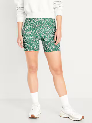 High-Waisted PowerSoft Biker Shorts -- 6-inch inseam | Old Navy (US)