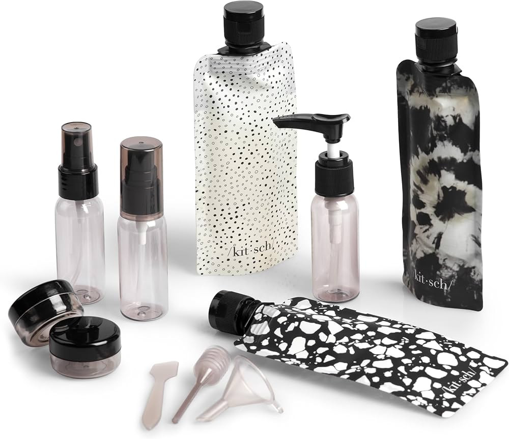 Kitsch 11 PCS Travel Bottles for Toiletries – Travel Essentials Kit for Shampoo, Conditioner, L... | Amazon (US)