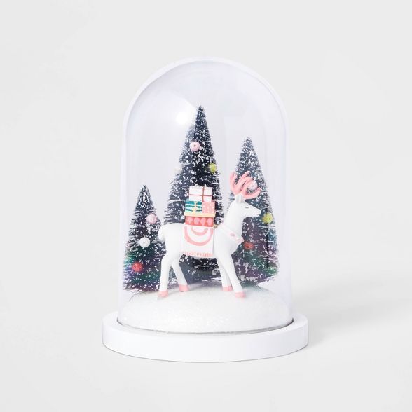 Round Cloche with Deer and Tree Decorative Figurine - Wondershop&#8482; | Target