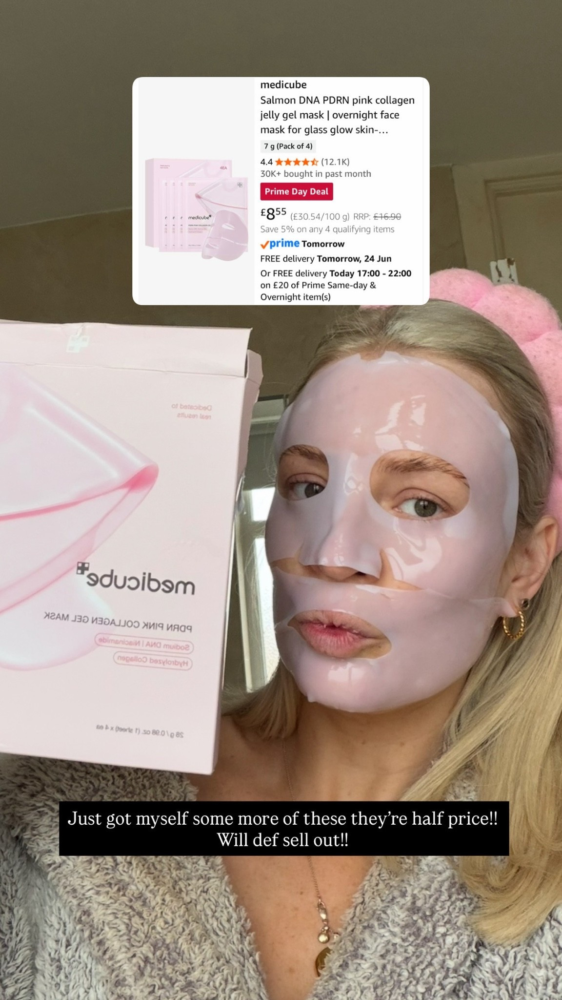 Amazon prime deal! Half price salmon DNA face masks!