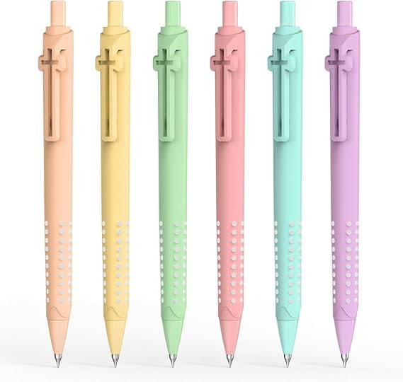 6 Pack Bible Journaling Gel Pens, 0.7mm Black Ink Retractable with Cross Clip,Smooth Writing, Chr... | Amazon (US)