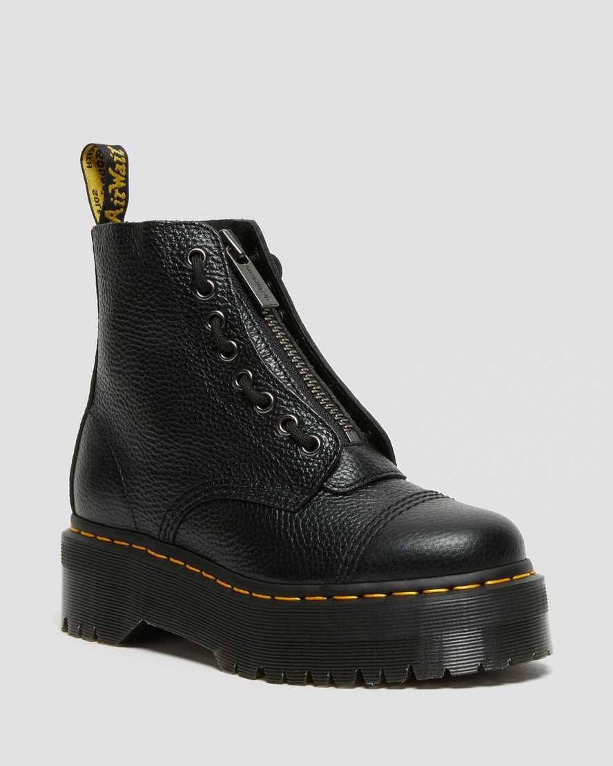Dr. Martens, Sinclair Women's Leather Platform Boots in Black, Size W 10 | Dr. Martens