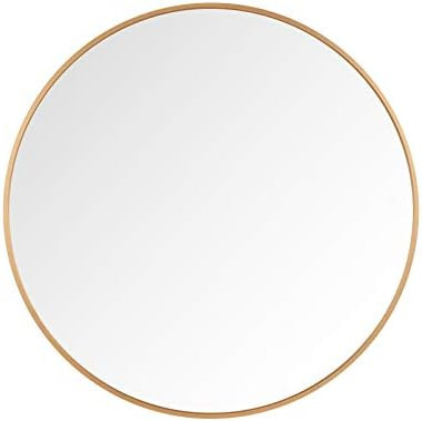 Villacola Round Wall Mirror Gold, 36 Inch Circle Mirror Decorative Brushed Metal Frame Wall Mounted  | Amazon (US)