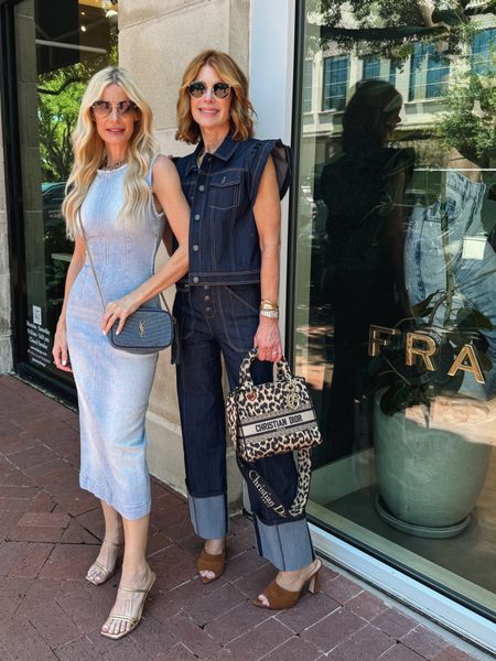 DOUBLE THE DENIM = DOUBLE THE FUN and I’m sharing 5 chic ways to up level your denim LOOKS today on the blog. #linkinbio and stories 

Both of our outfits run tts, I’m wearing an XS in my denim dress and Cathy is wearing a size 0 in her vest and jeans. 

Comment LINKS to shop our looks. 

PLUS, Cathy and I did a fun YOUTUBE video together sharing 10 WARDROBE STAPLES every woman OVER 50 needs + I’m sharing my latest dating story! 🖤 #linkinstories 

#LTKStyleTip #LTKOver40 #LTKFindsUnder100