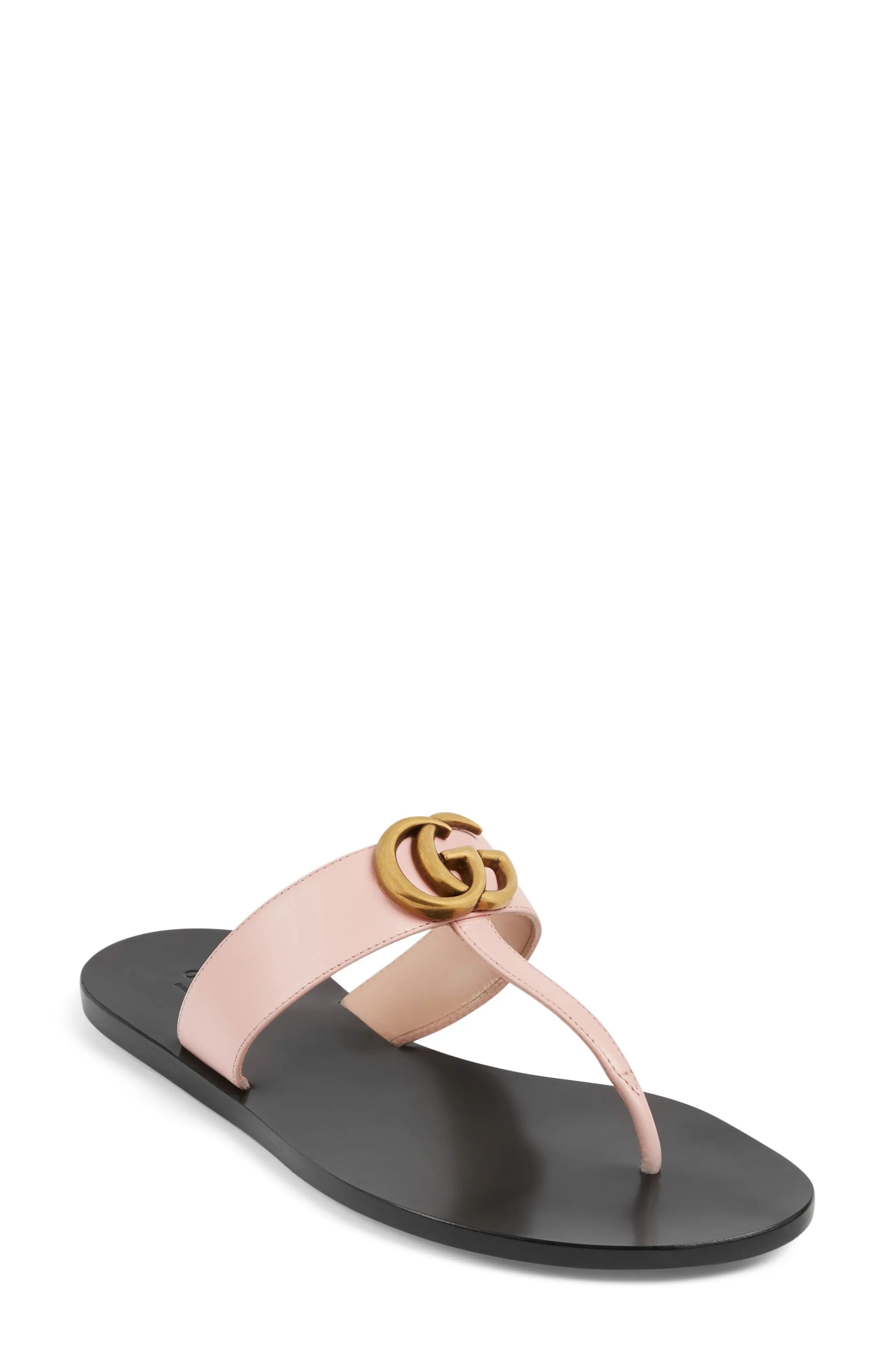 Women's Gucci Gg T-Strap Sandal, Size 8US / 38EU - Pink | Nordstrom