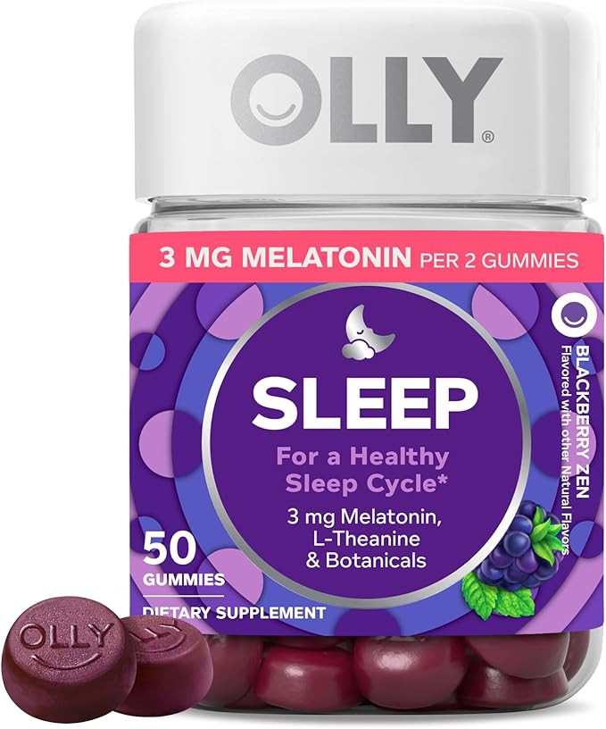 OLLY Restful Sleep Gummy Supplement with Melatonin & L-Theanine Chamomile, Blackberry Zen, 50 Gum... | Amazon (US)