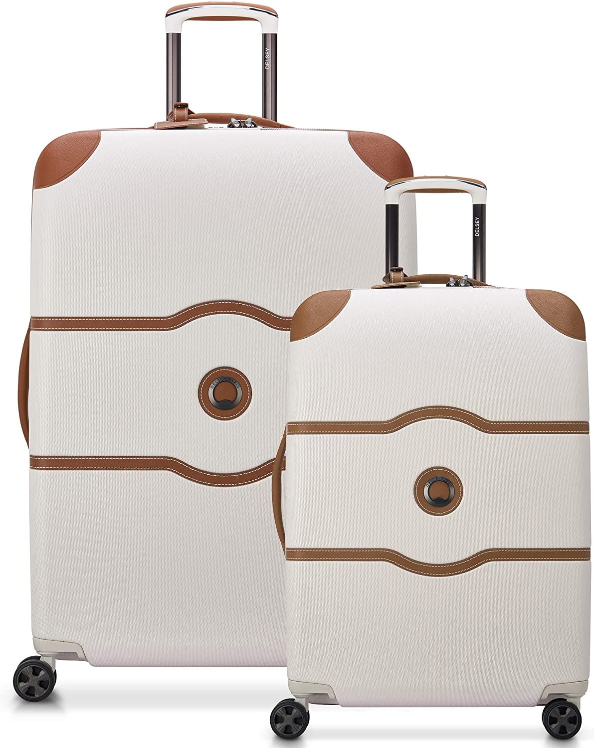 DELSEY Paris Chatelet Hardside Luggage with Spinner Wheels, Champagne White, 2 Piece Set 24/28 | Amazon (US)