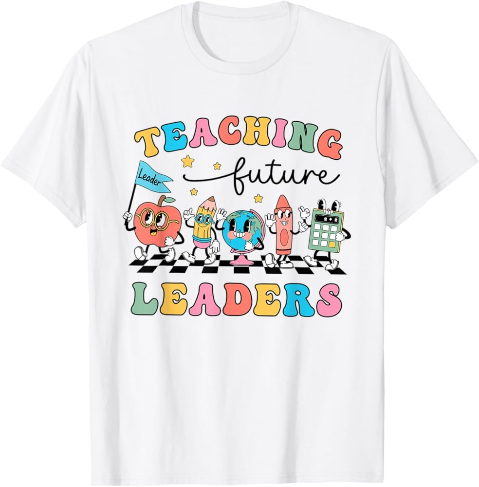 Retro Teaching Future Leaders Groovy Teacher Back To School T-Shirt | Amazon (US)