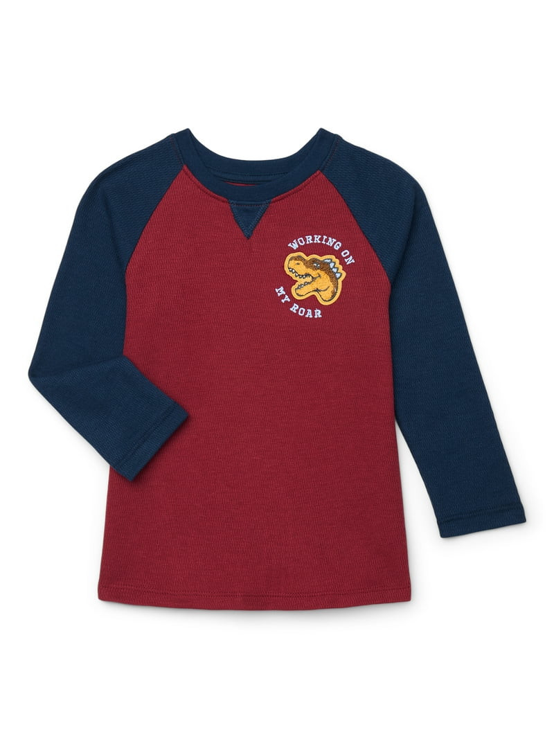 Garanimals Toddler Boys Textured Raglan Tee with Long Sleeves, Sizes 18M-5T | Walmart (US)
