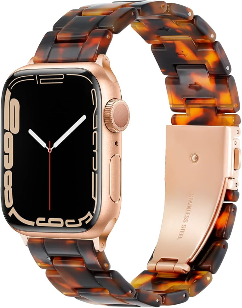 Pleixiu Compatible With Apple Watch Band 38mm 40mm 41mm 42mm 44mm 45mm Lightweight Resin With Sta... | Amazon (US)