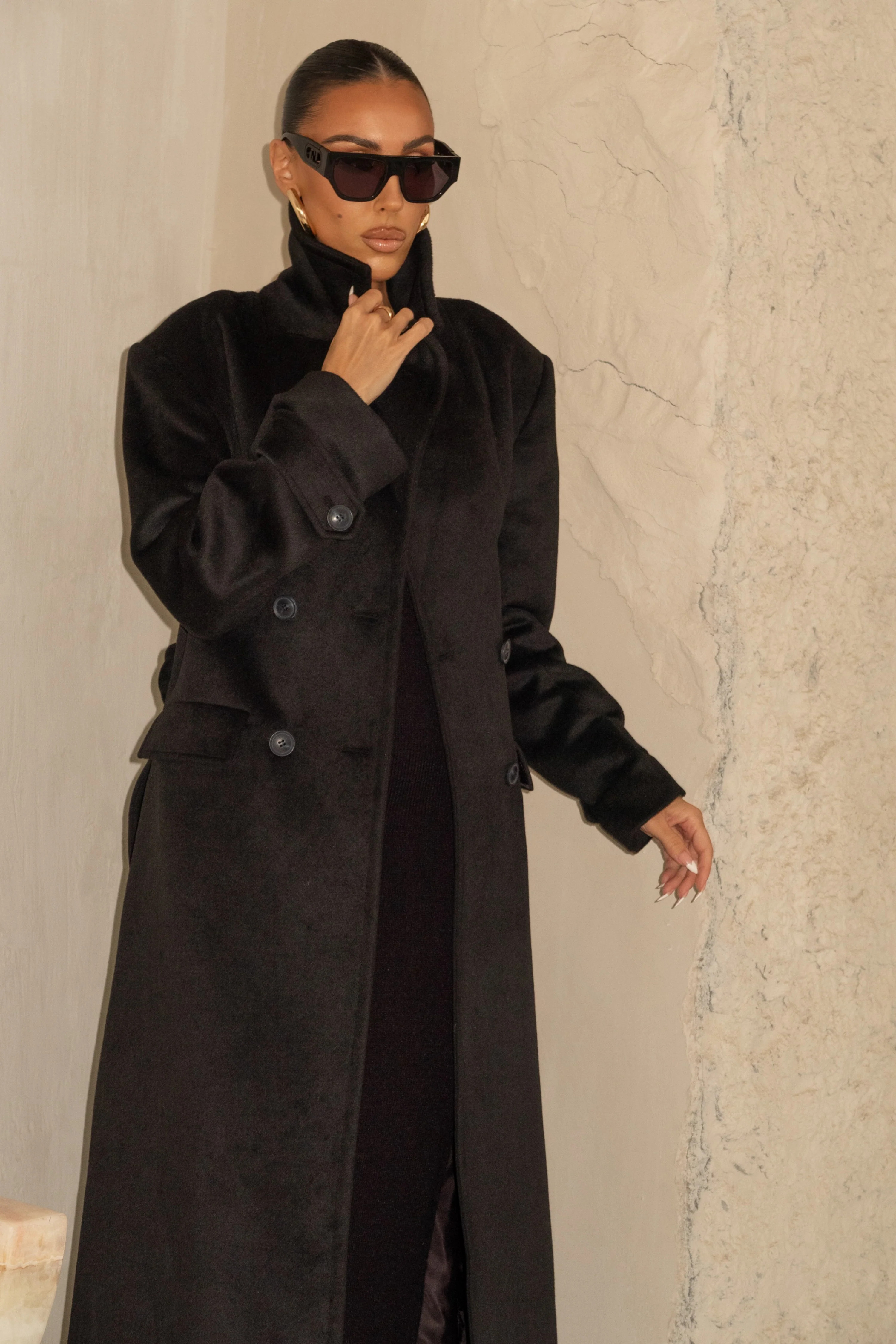 Black Rain Or Shine Longline Coat | JLUXLABEL