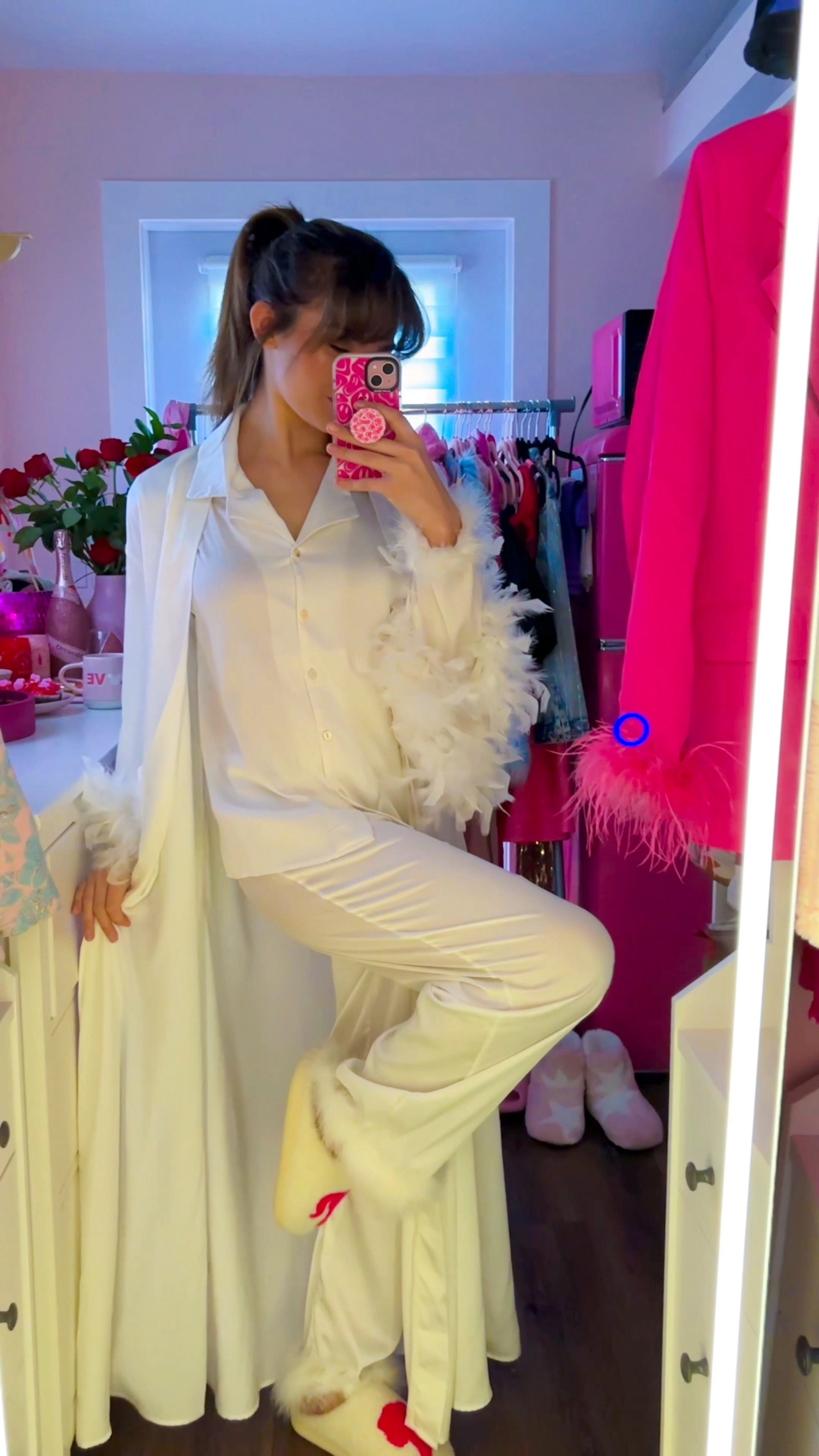 Valentine’s Day outfits: Cozy night in edit. Planning to avoid the crowds this V-Day and enjoy a chill evening at home with your significant other or besties? I’ve got you covered with my favorite comfort items. Including an adorable and snuggly pink with white stars romper onesie or two piece set with soft pajama pants and warm hoodie sweatshirt. Or have a little extra moment for yourself with these feather trim silk pajama and robe sets. Have the cutest Netflix and chill night with these super sweet sets. Plus I’ve included some warm blankets, chill wine 🍷, fluffy stuffy teddy bears 🧸, and movies to make the night extra special


#LTKMostLoved 

#LTKhome #LTKVideo