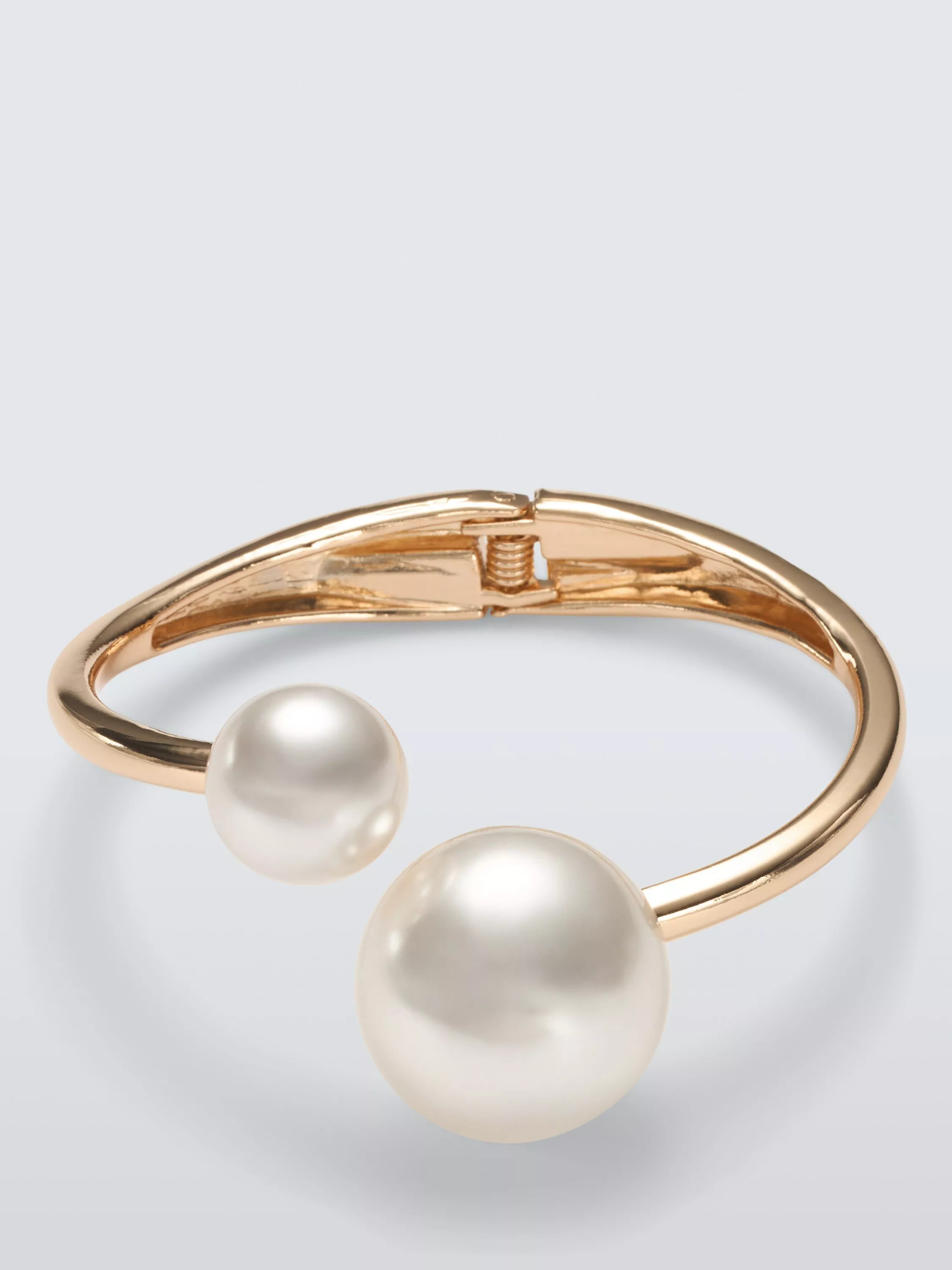 Graduated Statement Pearl Hinged Cuff Bracelet, Gold | John Lewis (UK)