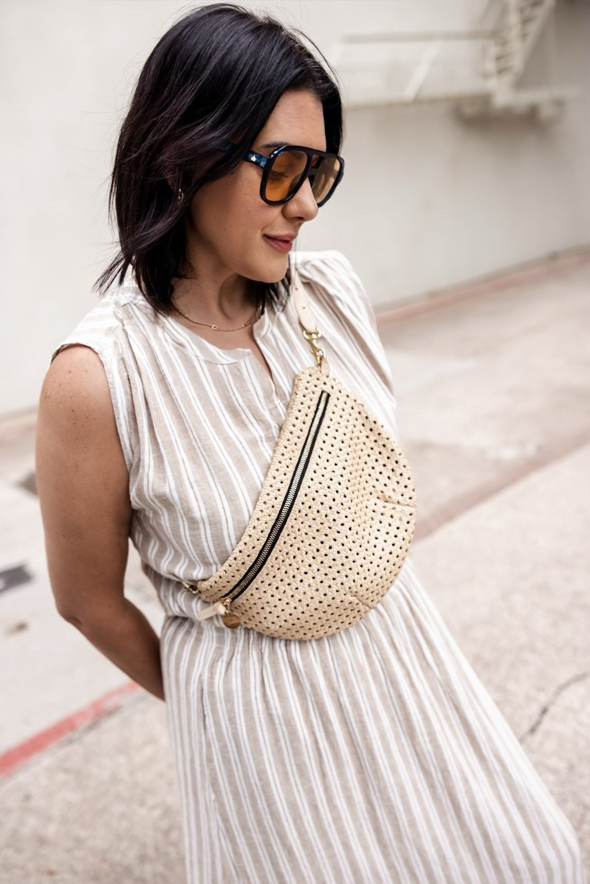 One of my favorite crossbody bags! I’ve carried it for years, still looks amazing. It’s a Clare V. Grande Fanny, perforated leather. I’ve linked this one and a similar one 

#LTKOver40