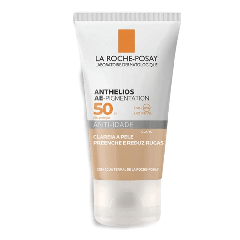 Protetor Solar Facial La Roche-Posay FPS 50 Anthelios AE-Pigmentation Anti-Idade Clara 40g | Drogaria Sao Paulo (BR)