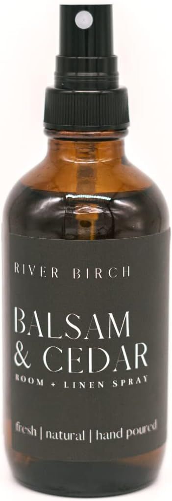 Balsam + Cedar Scented Linen and Room Spray | Home Fragrance by River Birch Candles | 4oz Glass A... | Amazon (US)