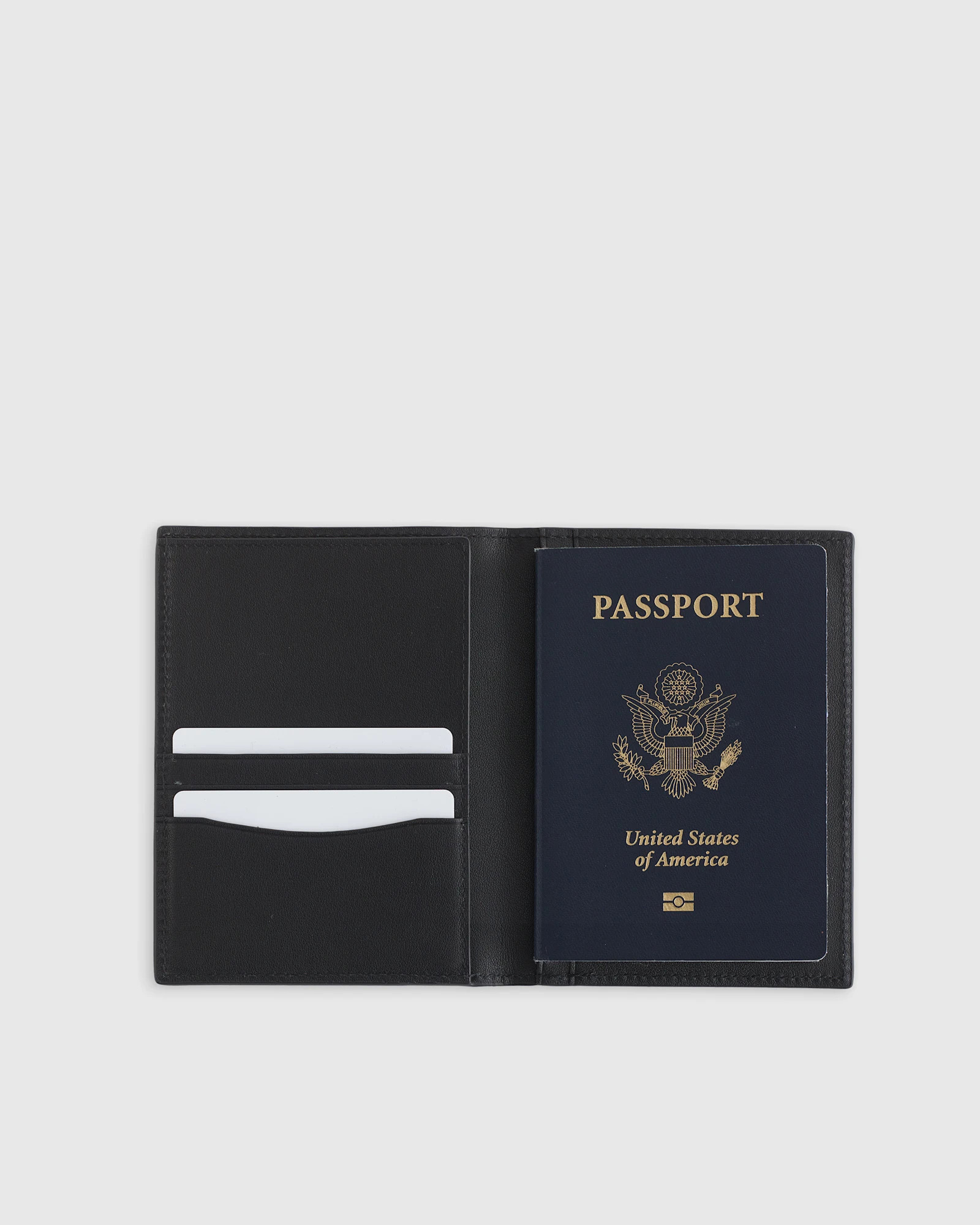 Black Nappa Leather RFID Blocking Passport Holder | Quince