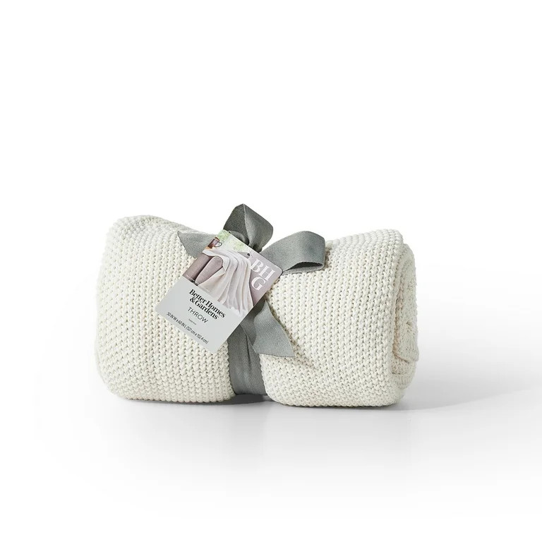 Better Homes and Gardens, Chunky Knit Papyrus Throw, Cotton-Blend, 50"x60", 2.3 lb, All Ages | Walmart (US)