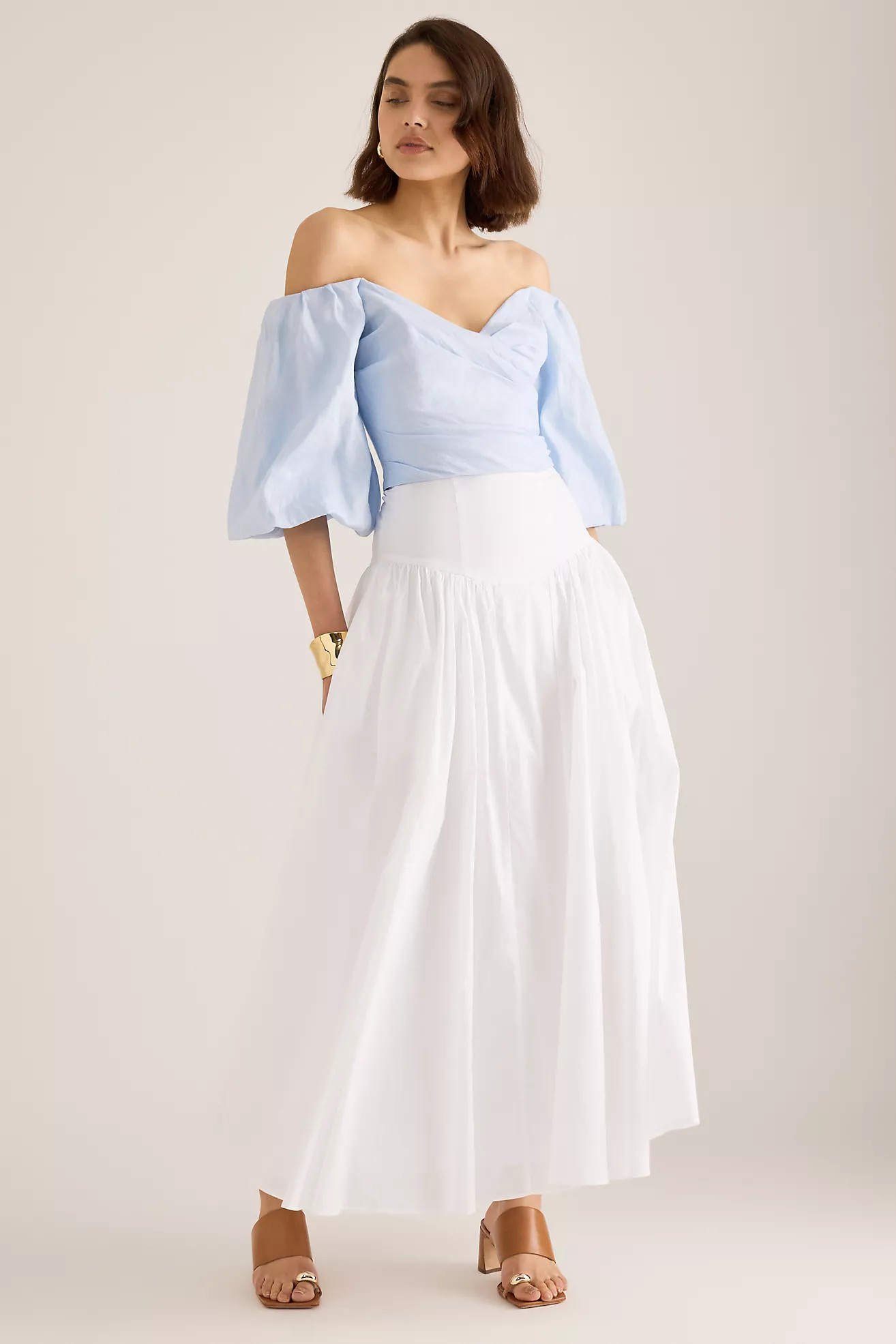 Bardot Amorette Basque-Waist Maxi Skirt | Anthropologie (UK)
