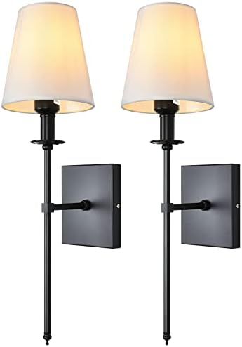 GoYeel Black Sconces Set of Two, 2 Pack Modern Wall Sconce Lighting Rustic Wall Lamp Vintage Farm... | Amazon (CA)