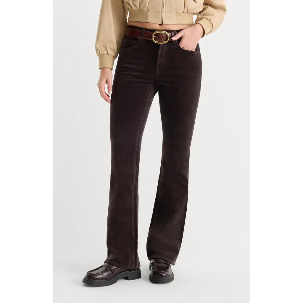 Good American Good Classic High Waist Bootcut Corduroy Jeans in Espresso at Nordstrom, Size 0 | Nordstrom