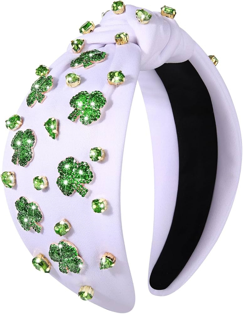 MOLOCH St.Patrick's Day Headband for Women St.Patrick's Day Leprechaun Hats Headband Crystal Gree... | Amazon (US)