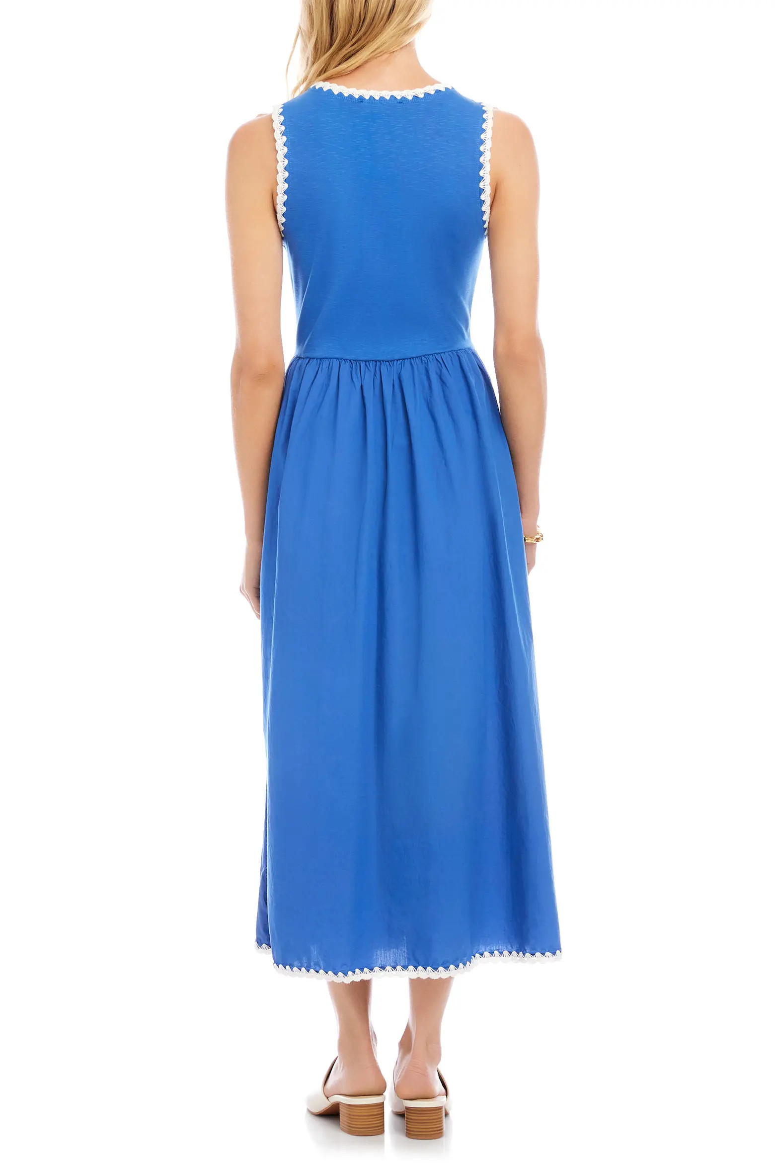 Edge Stitch Mixed Media Midi Dress (Women) | Nordstrom | Nordstrom