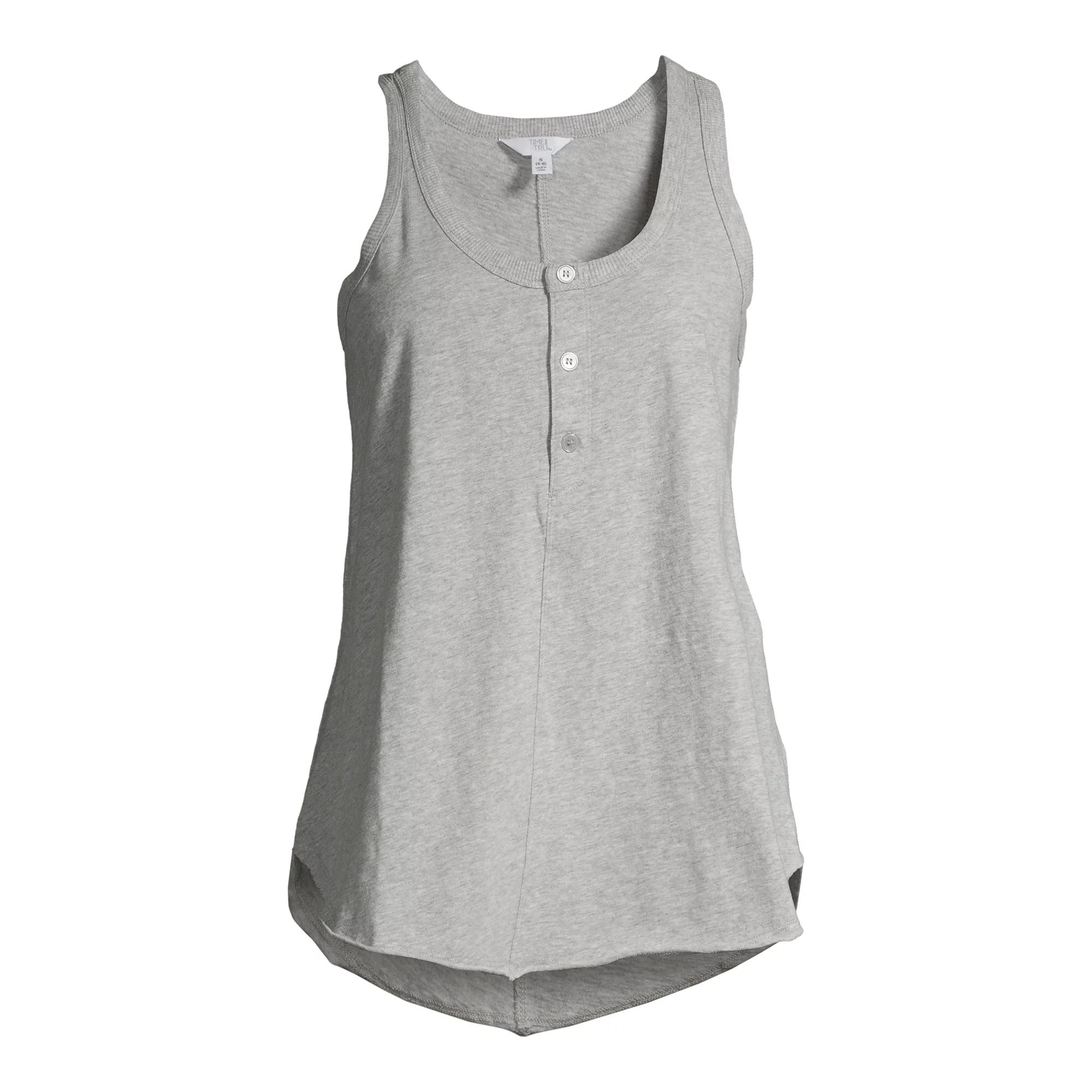 Time and Tru Women's Rib Henley Tank Top | Walmart (US)