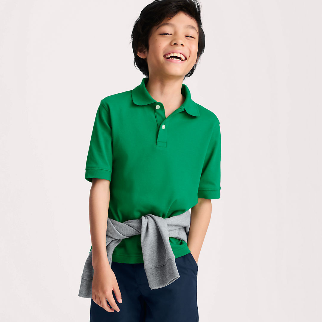 Kids Short Sleeve Interlock Polo Shirt | Lands' End (US)