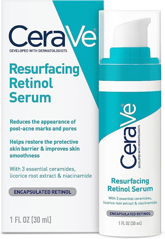 CeraVe Retinol Serum for Post-Acne Marks and Skin Texture | Pore Refining, Resurfacing, Brighteni... | Amazon (US)