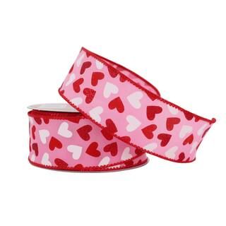 1.5" x 25ft. Taffeta Wired Hearts Ribbon by Celebrate It® Valentine's Day | Michaels | Michaels Stores