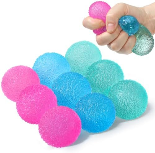 Textured Mini Stress Balls: 9 Pack High Density Solid Squishy Toys, 1.6" Small Sensory Fidget for... | Amazon (US)
