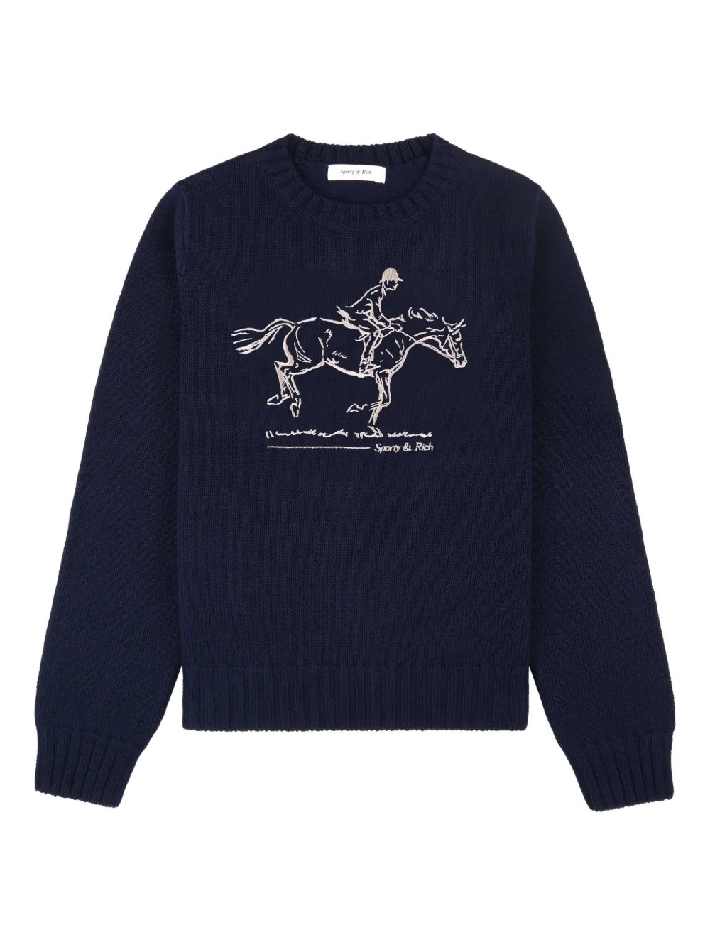 equestrian-embroidered crew-neck sweater | Farfetch Global