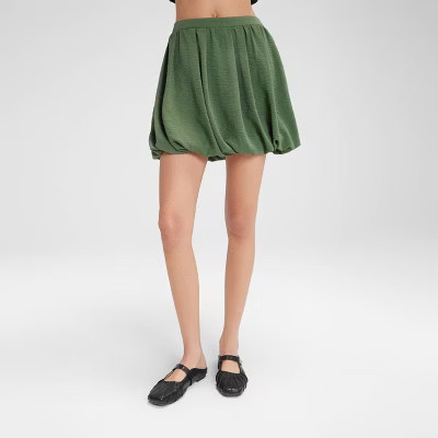 Women's Bubble Mini Skirt - Wild Fable™ Dark Green L | Target