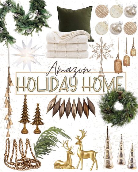 Amazon Christmas, Holiday Home, Amazon Holiday Home decor, bells, wreath, garland, winter, tree decor, star, ornaments, reindeer 

#LTKstyletip #LTKHoliday #LTKhome