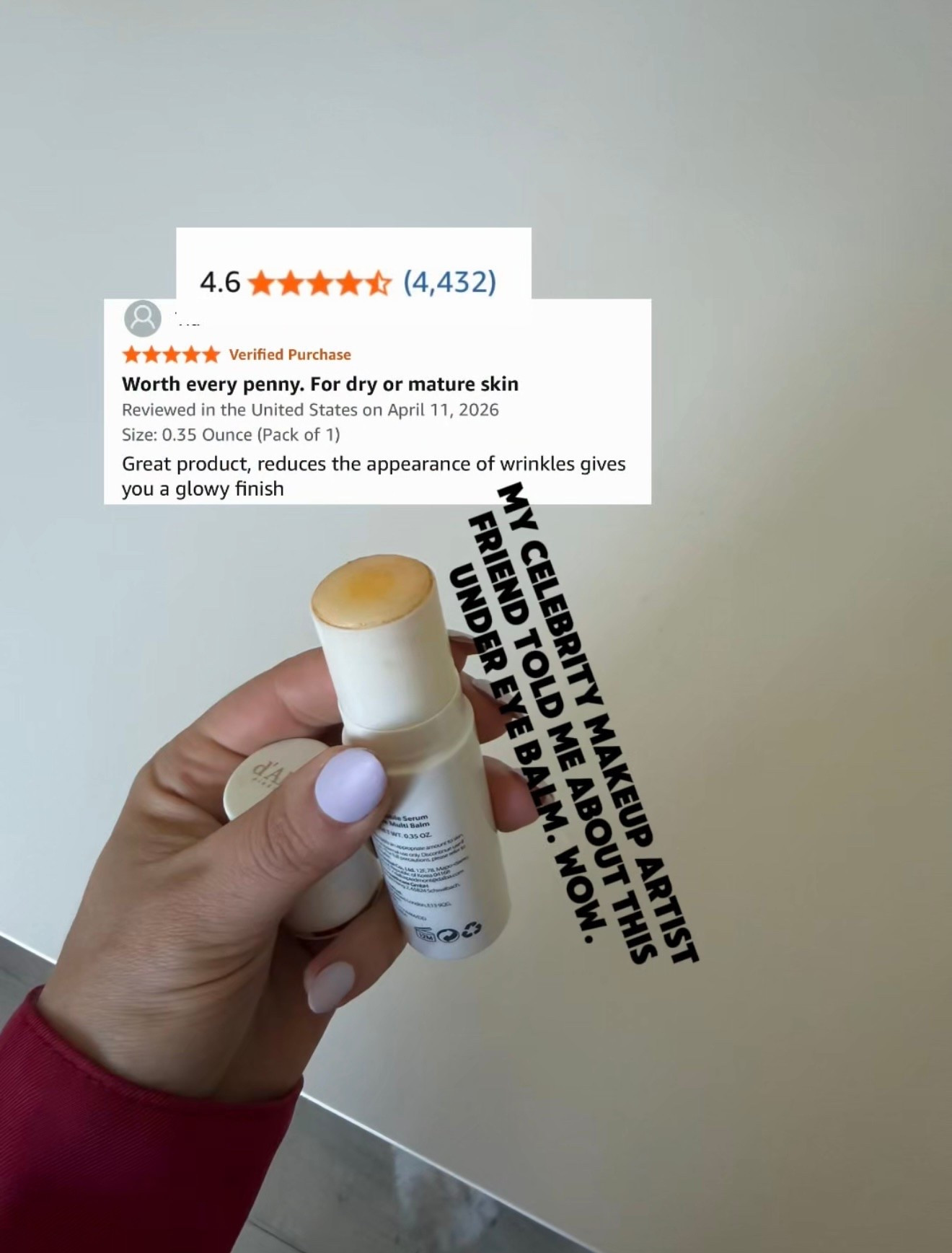 I like to swipe this under my eyes before I put my foundation on. The reviews don’t lie. ￼

#LTKOver40 #LTKBeauty #LTKselfcare