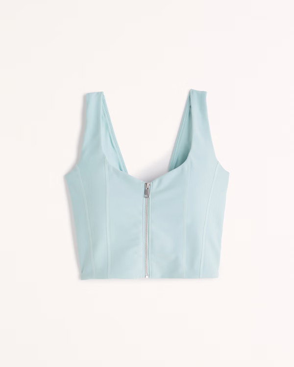 YPB Zip-Front Sweetheart Slim Tank | Abercrombie & Fitch (US)