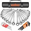 HORUSDY 26-Piece Ratcheting Wrench Set | Metric and SAE | Ratchet Combination Wrenches Set with O... | Amazon (US)