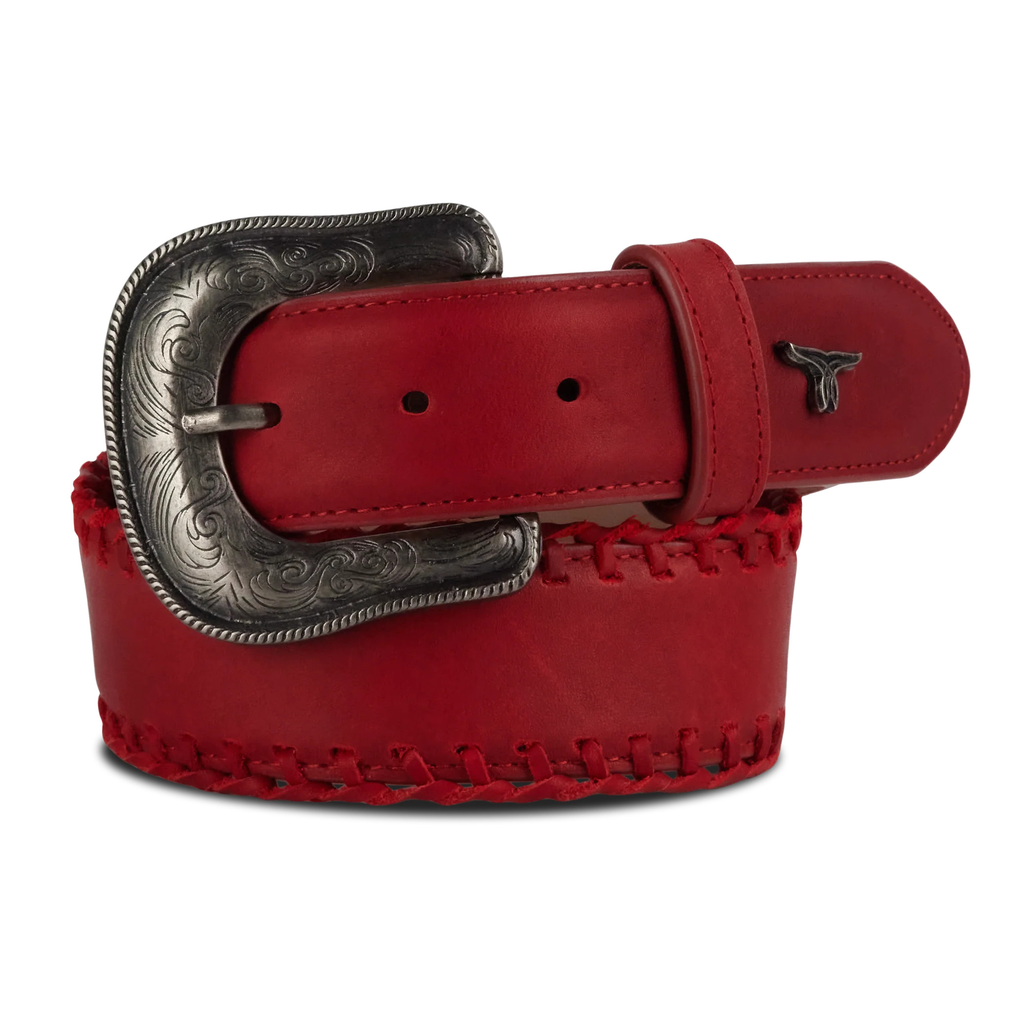 1.5 Woven Laced Belt with Single Buckle - Smoldering Ruby | Lane Boots