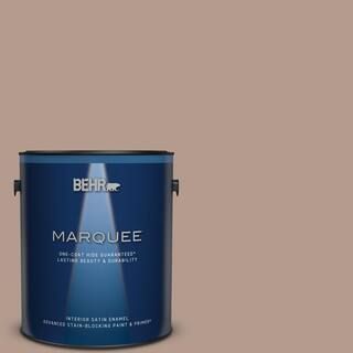 BEHR MARQUEE 1 gal. #PPU5-15 Postmodern Mauve One-Coat Hide Satin Enamel Interior Paint & Primer ... | The Home Depot