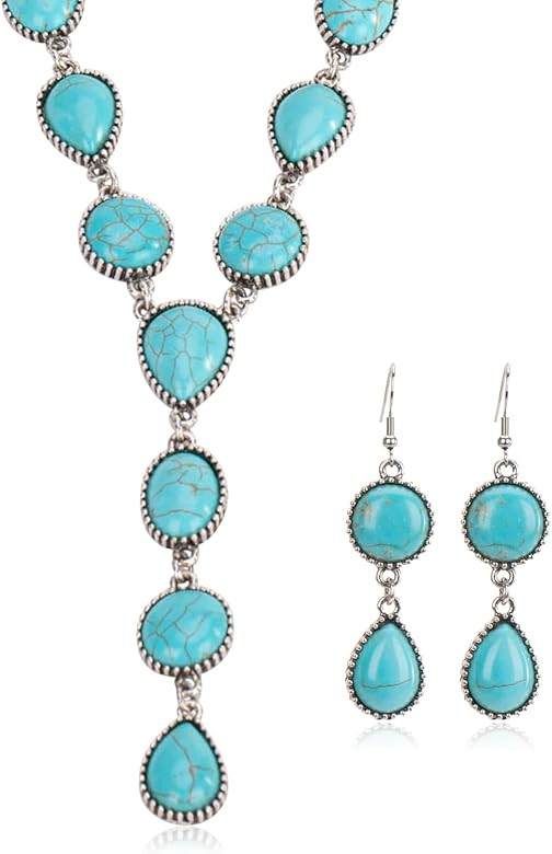 Rustic Couture's Western Necklace Earrings Jewelry Set for Women | Amazon (US)