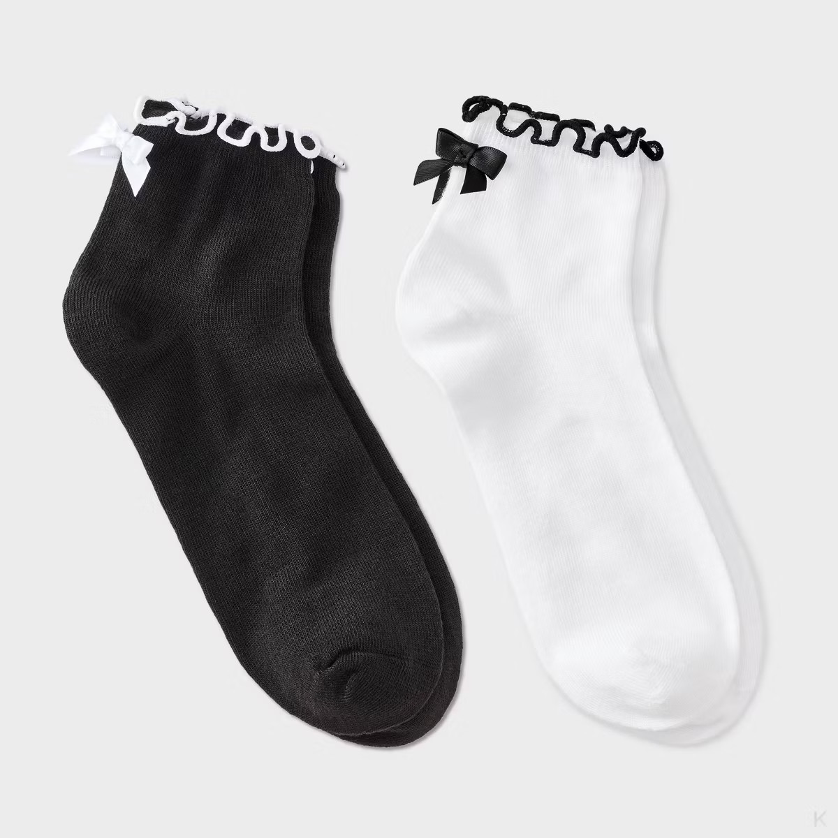 Girls' 2pk Ruffle Trim Bow Dressy Ankle Socks - Cat & Jack™ | Target