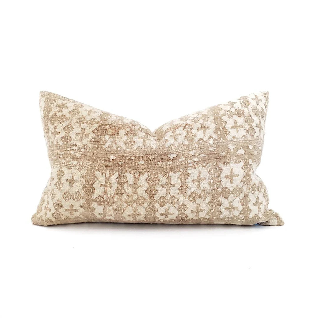 Hmong Pillow 12x20 Sand Batik Hmong Hemp Pillow - Etsy | Etsy (US)