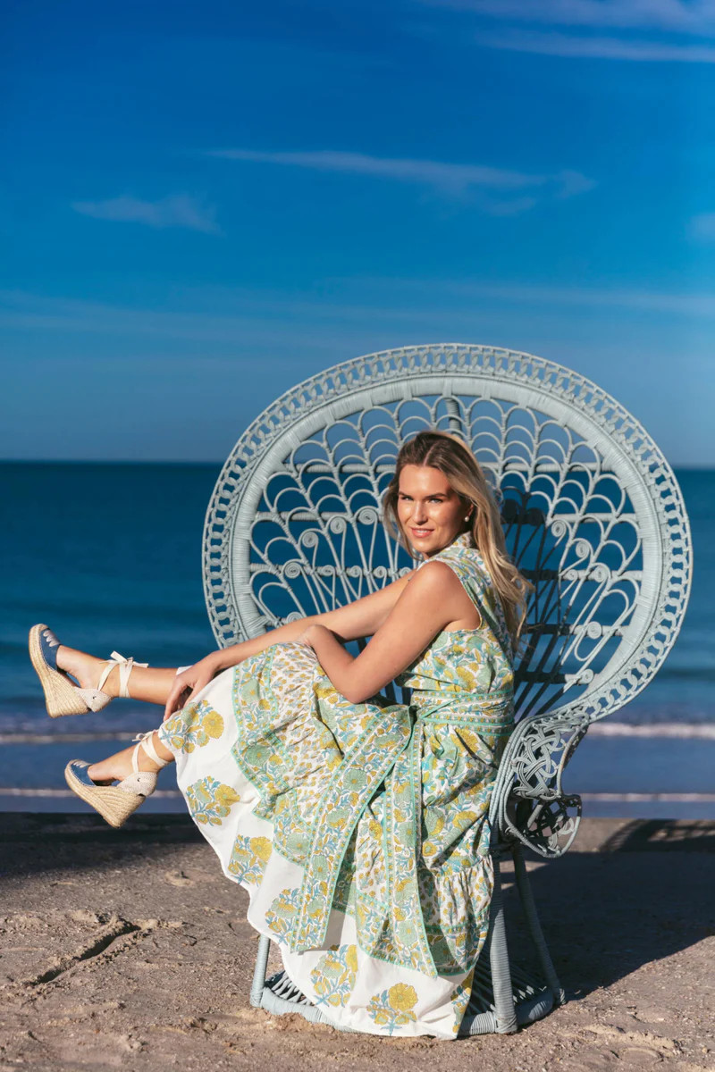 Sue Sartor Sleeveless Flounce™️ | Seafoam/Powder Vintage Poppy | SUE SARTOR