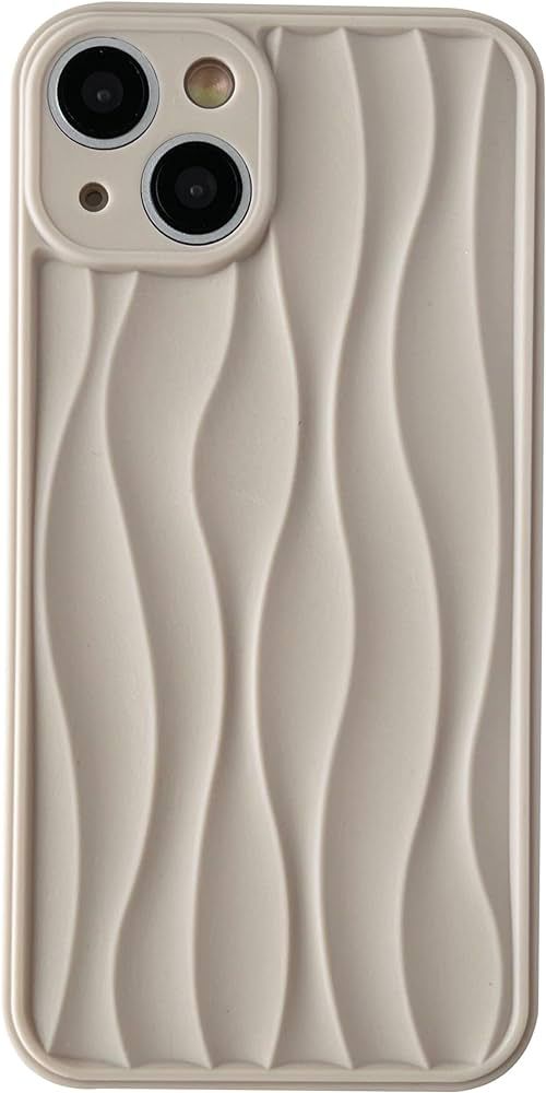 Caseative Water Ripple Pattern Wave Shape Compatible with iPhone Case (Beige,iPhone 15 Pro) | Amazon (US)