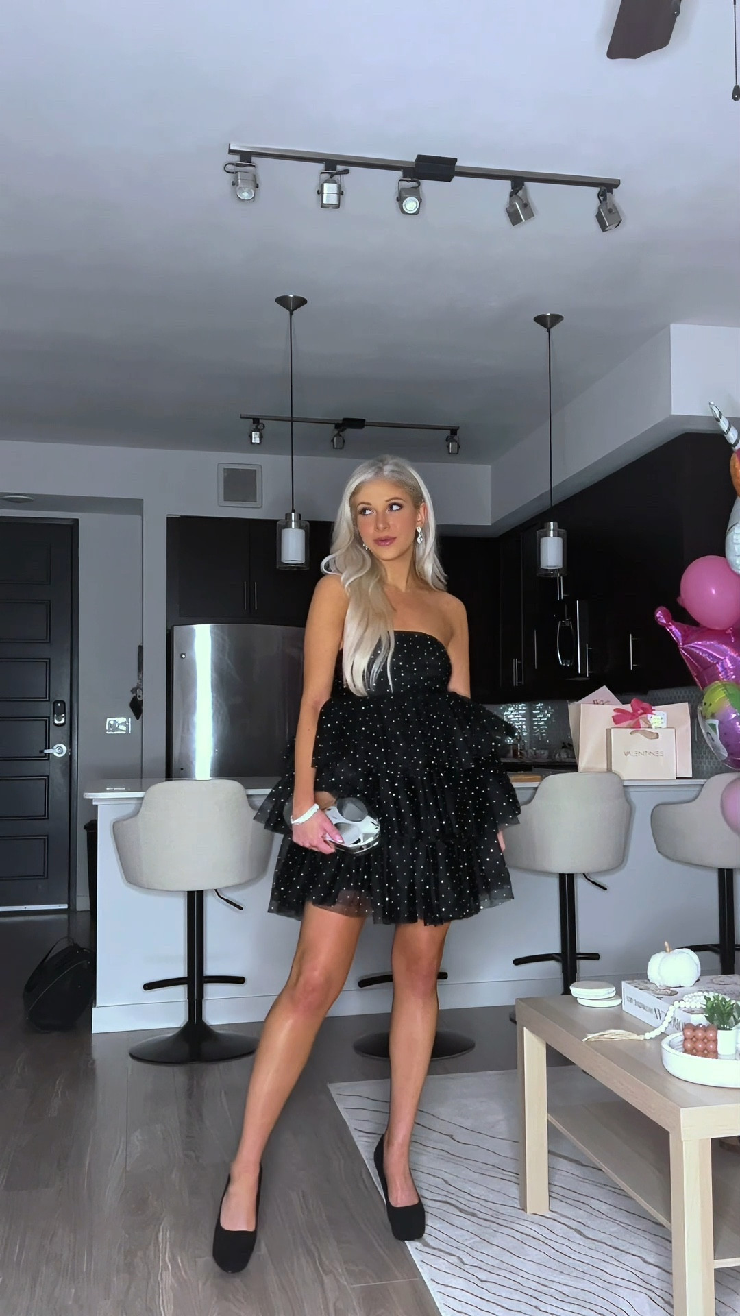 Overdressed for every occasion 🖤✨

Dress size 2
Heels size 6 (true to size)

Babydoll dress, black embellished dress, black mesh mini dress, ruffle mini dress, black dresses, silver accessories, silver clutch bag, black stiletto heels, close toed heels, crystal jewelry set, crystal bracelet, crystal drop earrings, evening bag, geometric clutch purse, metallic clutch, holiday dress, event dress, special occasion, wedding, holiday party 

#LTKHoliday #LTKStyleTip #LTKParties